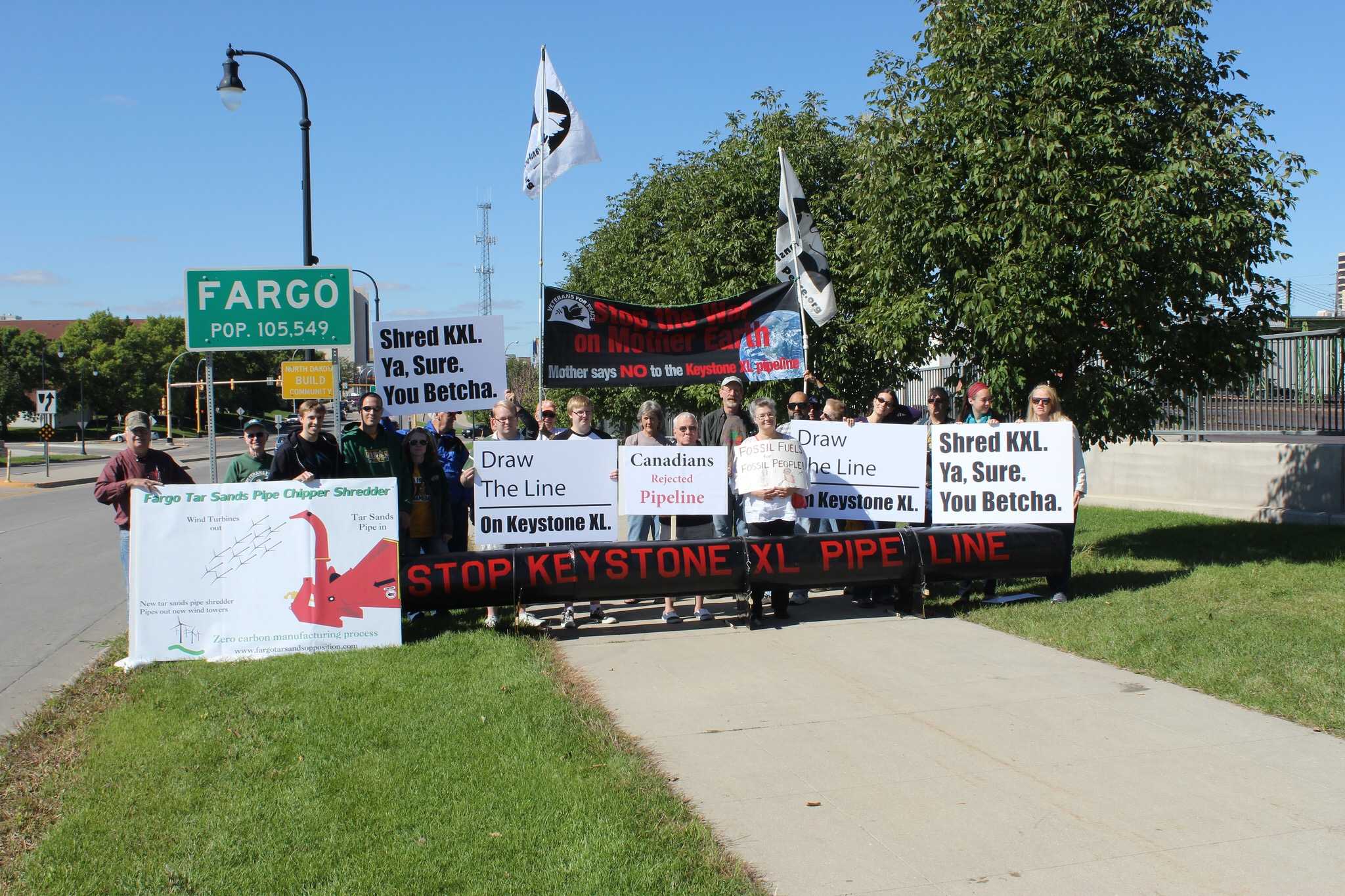Protesters in Fargo, North Dakota, to protest the NDAP. Protests like this one have are not isolated to any one particular state the issue is seen as one of injustice across the nation. 