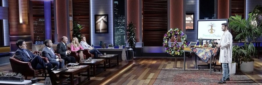 SHARK TANK - Episode 816 - A firefighter and his wife hope the Sharks make a smoking hot deal for their durable bags made from gear that protects on the front lines of firefighting; a vibrating mat that can calm a crying baby in seconds was born from the experiences of a pediatric nurse from Boston, Massachusetts; a former Army intelligence officer and his business partner from Portsmouth, Ohio, have made it their mission to heal Americas wounds with an ointment made from essential oils; and a Peace Corps volunteer from Peninsula, Ohio, was inspired by his time in the Amazon rain forest to produce a natural fruit snack made with acai. Also, a follow-up with Lisa Bradley and Cameron Cruse from Murfreesboro, Tennessee, and their business, R. Riveter, which provides jobs to military spouses that Mark Cuban invested in during season seven, on Shark Tank, airing FRIDAY, FEBRUARY 10 (9:00-10:01 p.m. EST), on the ABC Television Network. (ABC/Michael Desmond)
MARK CUBAN, DAYMOND JOHN, KEVIN OLEARY, LORI GREINER, ROBERT HERJAVEC, EVAN DELAHANTY (PEACEFUL FRUITS)