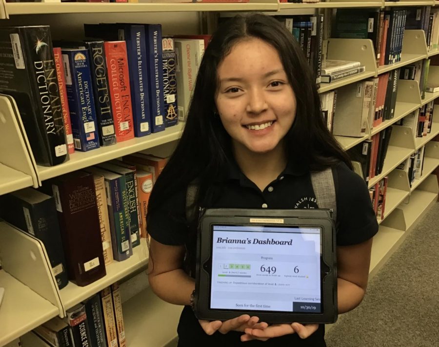 Junior Brianna Callahan beat Membean by completing all six  levels. 