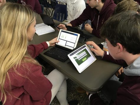  Juniors Natalie Harvey and Connor Thomas enjoying the new Membean update. 