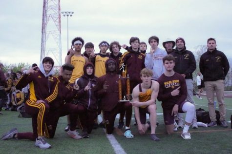 The men’s track and field team placed 1st at the Crown Conference Meet on May 6. The conference includes Northeast Ohio Catholic high schools.