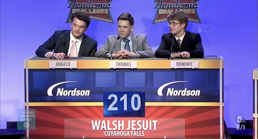 The 2022 WJ Academic Challenge team in action at the Channel 5 studio. 