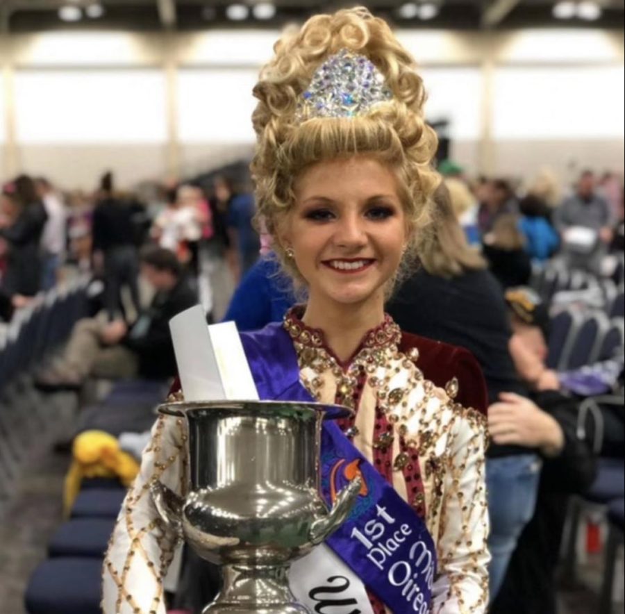 With her first place sash and trophy, sophomore Elise Miklos remains passionate about Irish dance. Her talent and hard work are a winning combination as she looks to future competitions.  