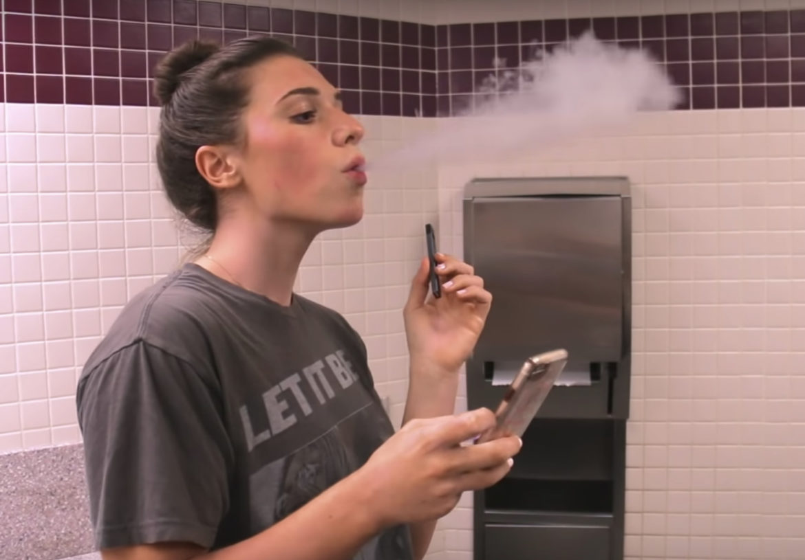 High schools across the nation, like this one in California where the photo was taken, are installing vape detectors to alert school authorities. This is the first year they are being used at WJ. 